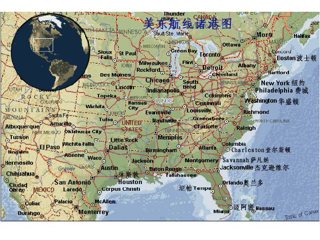 日本航线诸港图